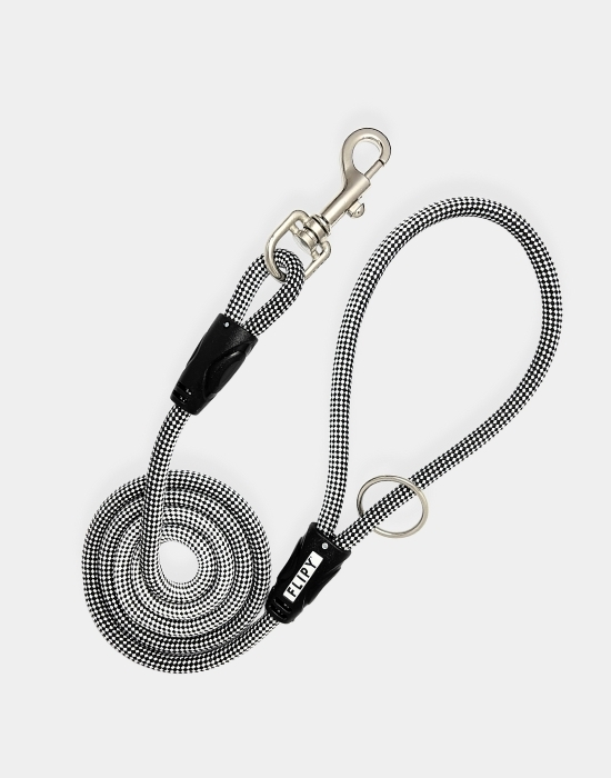 Köpek Gezdirme İpi Siyah Beyaz 